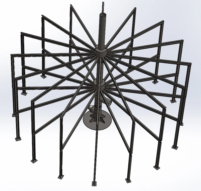 Modelo de estructura interna de un tanque API 650